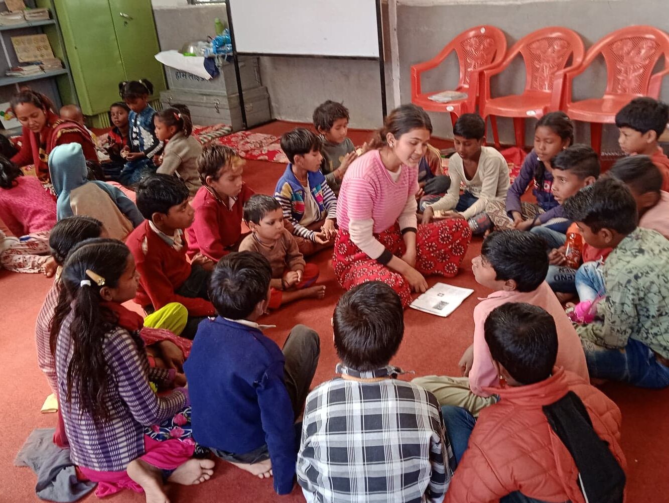 children studying